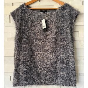 BANANA REPUBLIC NWT Eyelash Textured Reptile Snake Print Sleeveless Tank Top L